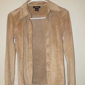 👔Brown suede button down